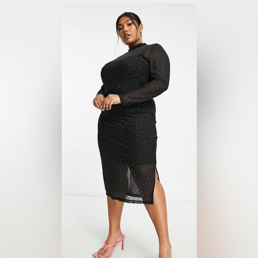 Rhinestone mesh dress